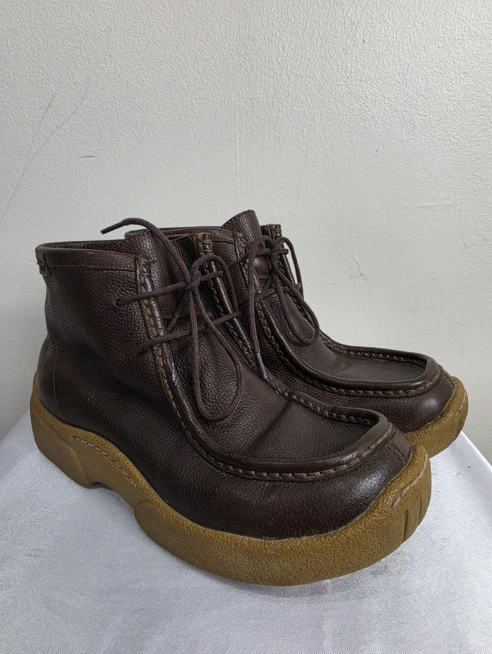 Aldo Dark Brown Leather Chukka Boots with Gum Sole